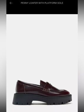 Zara chunky loafers burgundy size 7.5
